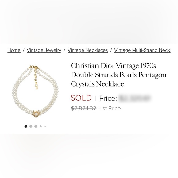 Vintage Christian Dior Pearl Necklace with Gold Accents Circa 1970 - Picture 14 of 15